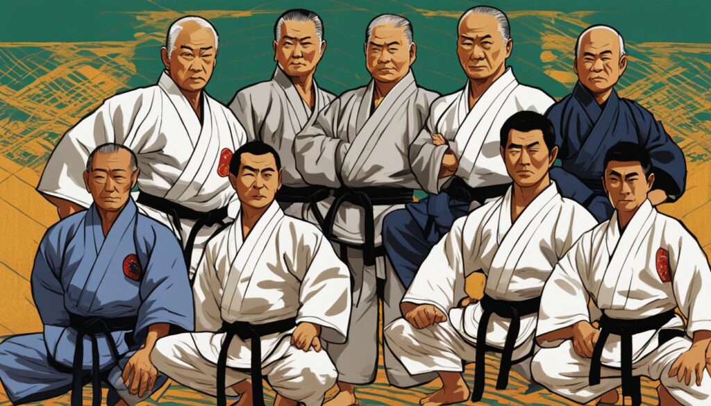 Gichin Funakoshi en andere sleutelfiguren in karate